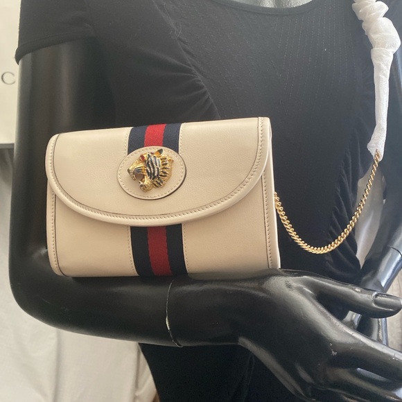 Gucci Azalea RAJA Cream Leather Wallet on Chain - Picture 2 of 8